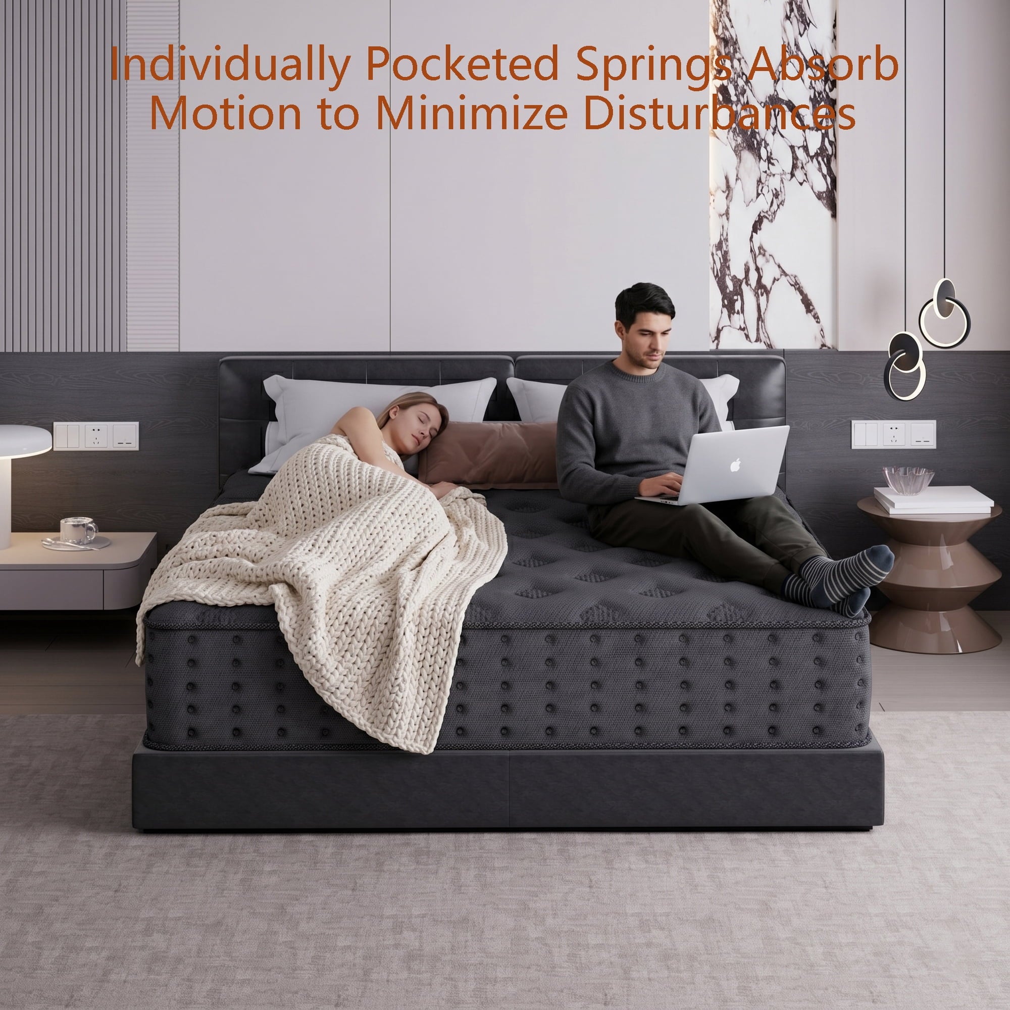 Tryagat 12” King Hybrid Mattress in a Box, Medium Firm King Size Mattresses, Cooling Gel Memory Foam Mattress with Individually Wrapped Pocket Coils, Pressure Relief